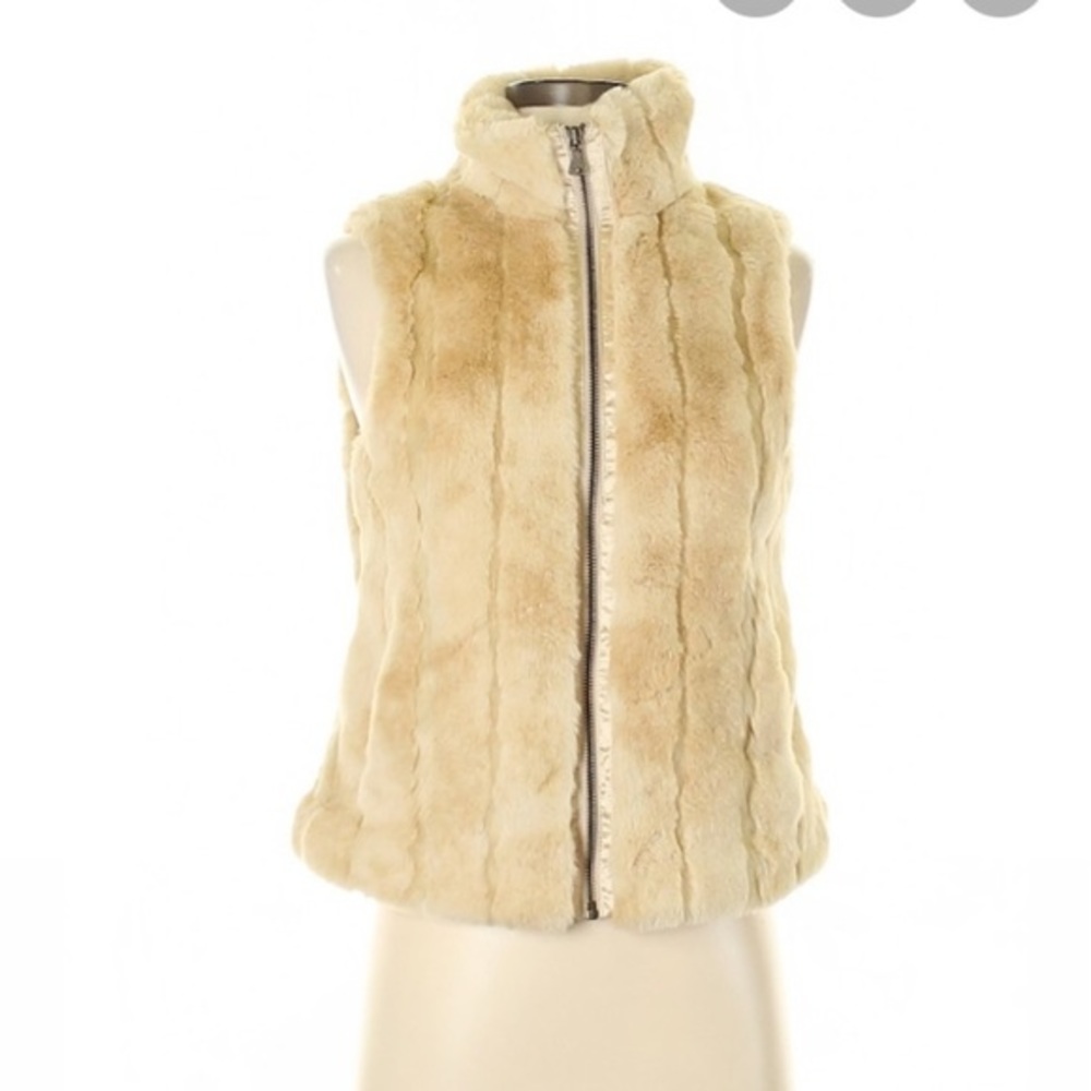 Express Cream Faux Fur Vest